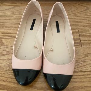 Zara pink and black flats